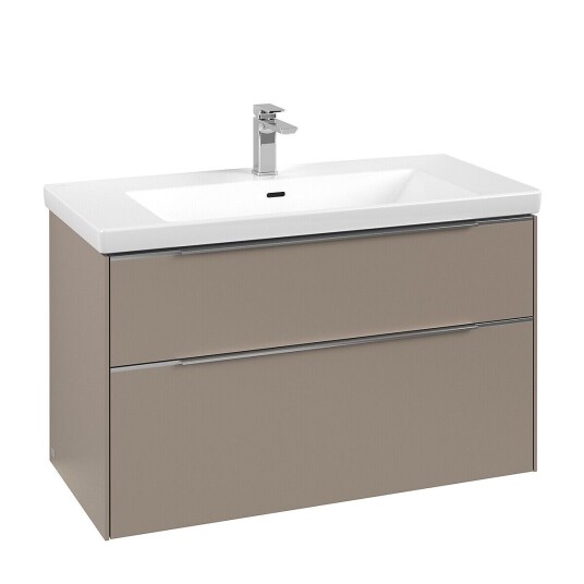 Villeroy & Boch Subway 3.0 Servantskap m/2 skuffer 973x576x478 mm Taupe Matt