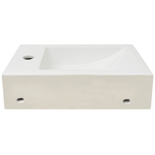 vidaXL Servant med kranhull rektangulært keramisk hvit 46x25,5x12 cm vidaXL Servant med kranhull rektangulært keramisk hvit 46x25,5x12 cm