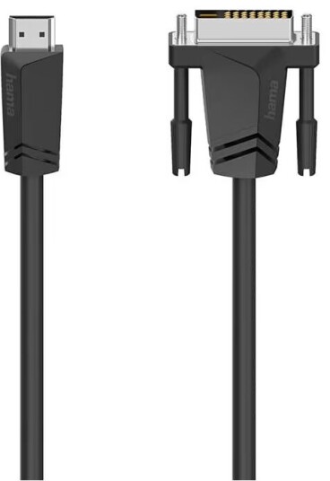 Hama DVI-D til HDMI Adapterkabel 1,5 m - Skjermet Svart Hama DVI-D til HDMI Adapterkabel 1,5 m - Skjermet Svart