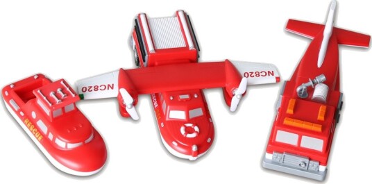 Popular Playthings Mix & Match Magnetiske Redningskjøretøy Lekebiler