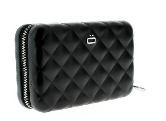 Ögon Designs - Quilted Aluminium zipper lommebok/ kortholder 24 Kort Svart Ögon Designs - Quilted Aluminium zipper lommebok/ kortholder 24 Kort Svart