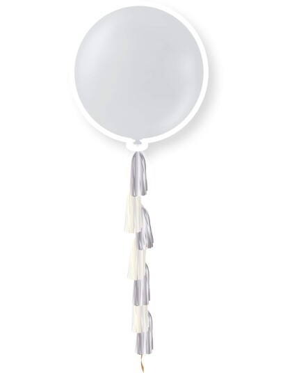 91 cm Sølvfarget Metallisk Ballong med Ballonghale