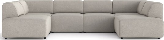 Torvasen 6 seters sofa med dobbeldivan i stoff Lys grå