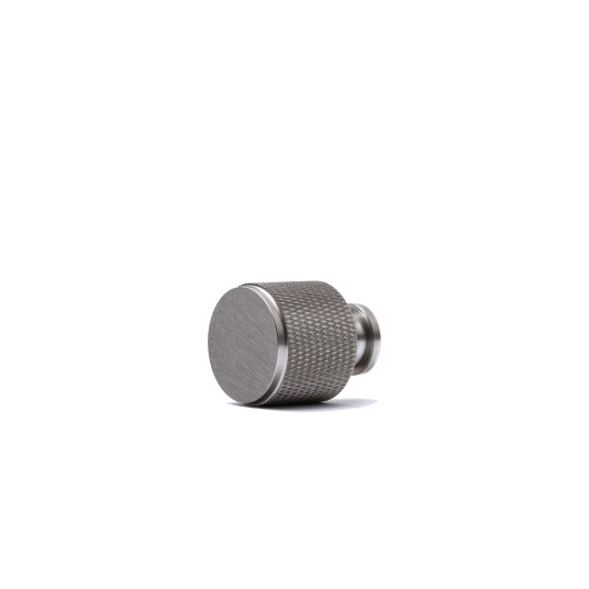 Skapknott Base 22 mm Knott i børstet stål med lett faset kant