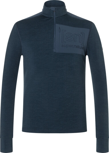 super.natural Men´s Shoulder Guard 1/4 Zip Blueberry XL