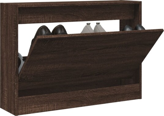 Skoskap brun eik 80x21x57 cm konstruert tre 8721012381520
