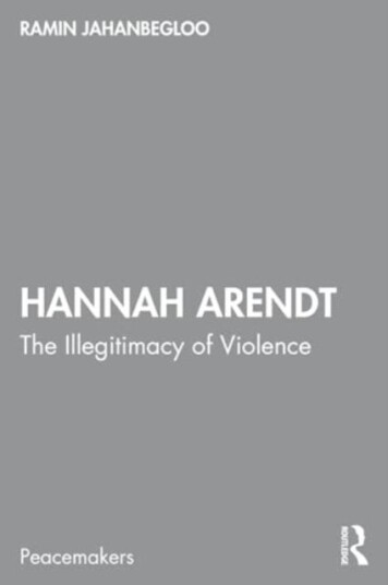 Hannah Arendt  The Illegitimacy of Violence