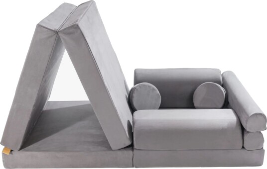 Meowbaby Play Premium Slimcord Byggbar Sofa Grå Meowbaby Play Premium Slimcord Byggbar Sofa Grå