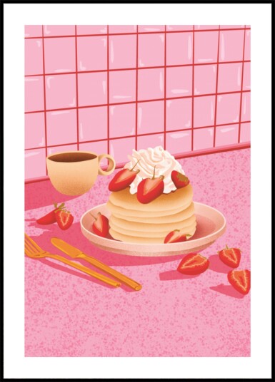 Sweet Strawberry Pancakes Plakat / 70x100