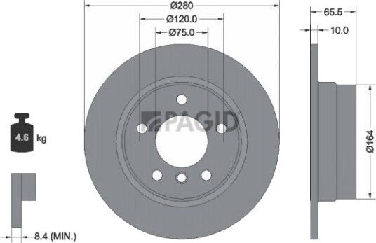 PAGID 54329NC Bremseskive PAGID 54329NC Bremseskive