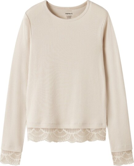 Name It Genser - Slim - NkfRosima - Birch - Name It - 6 år (116) - Genser - Beige