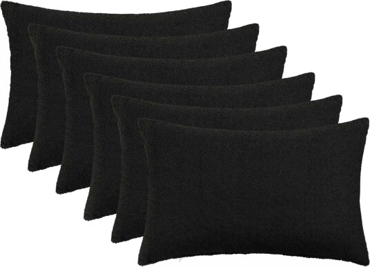 vidaXL Putetrekk 6 pcs HEERLEN Svart 50 x 80 cm Bouclé