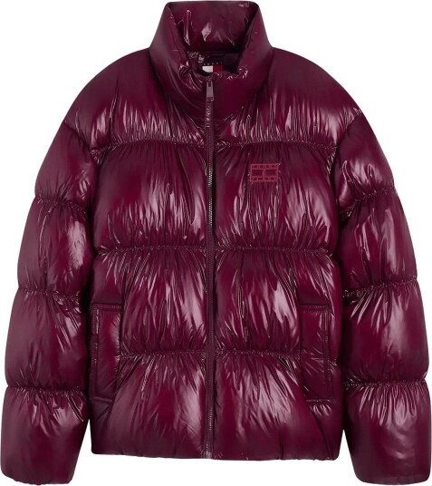 Tommy Jeans Tjw High Neck Shiny Puffer Down Burgundy S