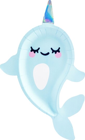 Partydeco Papptallerkener Narwhal 6-pakning TPP55
