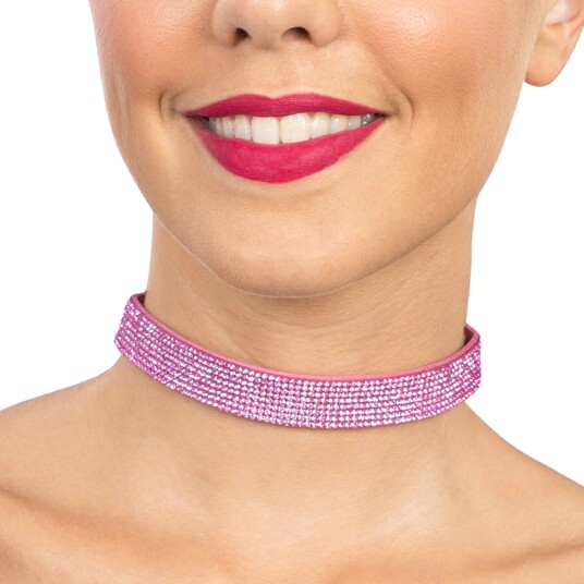 Chaks Choker Halskjede med Strass Rosa 14527-05