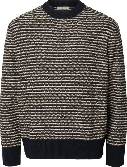 Selected Slmdarrell Ls Structure Crew Neck Navy M