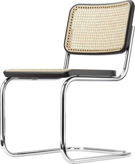 Thonet S 32 V Cantilever Spisestol Krom/ Sort Bøk Thonet S 32 V Cantilever Spisestol Krom/ Sort Bøk