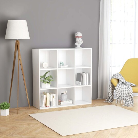 vidaXL Bokhylle hvit 98x30x98 cm sponplate