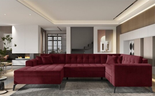 Seksjon Eltap Montez 340x180x93 cm Loco 25 Rød Venstre