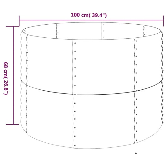 vidaXL Plantekasse pulverlakkert stål 100x100x68 cm brun