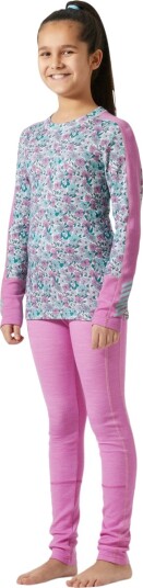 Helly Hansen Graphic Lifa Merinoull Skiundertøy Barn Lyserosa 152