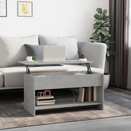 vidaXL Salongbord betonggrå 102x50x52,5 cm konstruert tre