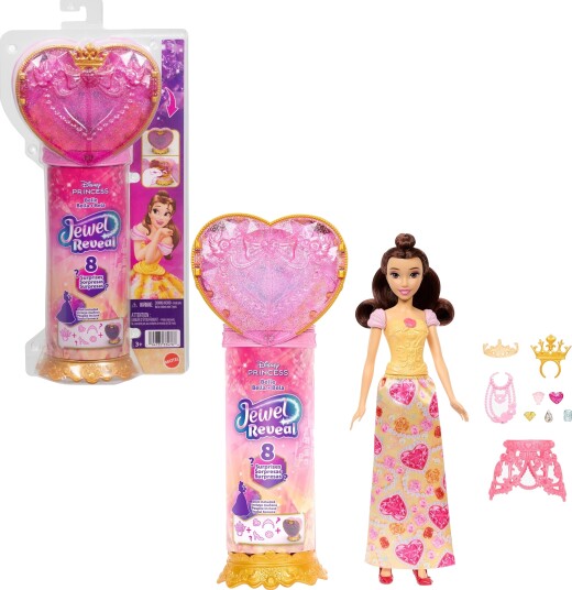 Disney Princess Jewel Reveal Dukke Belle med 8 Overraskelser