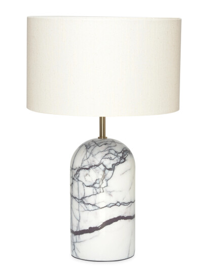ENKEL LIVING Flair Table Lamp White Black Marble Base White H49CM ENKEL LIVING Flair Table Lamp White Black Marble Base White H49CM