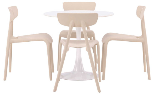 Venture Design Hamden & Ursholmen spisegruppe Svart/svart 4 stoler & bord 80 cm