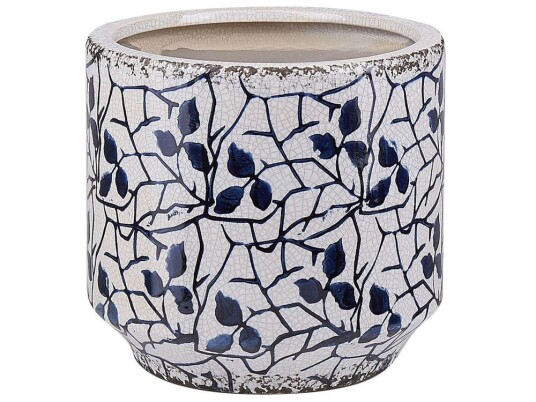 Beliani Vase 15 Cm Hvit/blå Myos