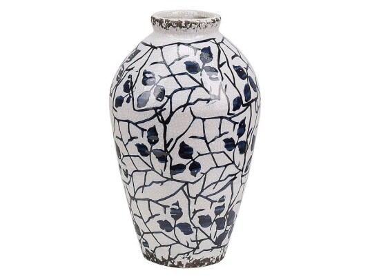 Beliani Vase 20 Cm Hvit/blå Mallia