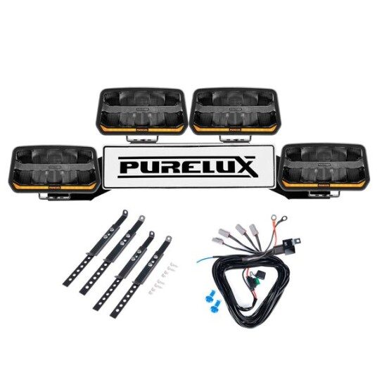 Ekstralys PURELUX Panther 11   Rektangulær / 24 cm / 170W 4 stk   Komplett pakke WRC