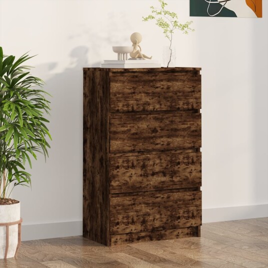 vidaXL Skjenk røkt eik 60x35x98,5 cm konstruert tre vidaXL Skjenk røkt eik 60x35x98,5 cm konstruert tre