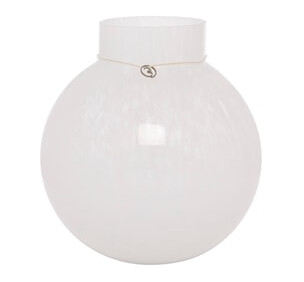 Glassvase Rund Ø 21 x 22 cm Glass Hvit Glassvase Rund Ø 21 x 22 cm Glass Hvit