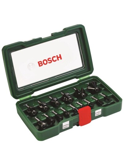 Bosch 15-delt Hardmetall Fresborsett 8 mm til Stål
