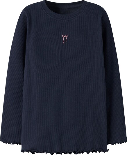 Name It Nmfvivemmas Langermet Top med Broderi Marineblå 98