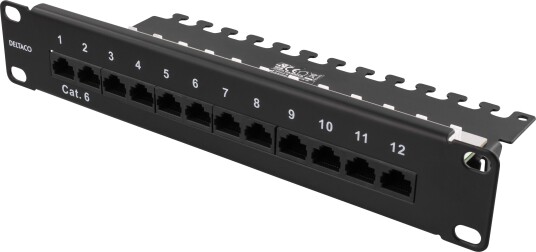 Deltaco Patchpanel Sort Cat6 1u