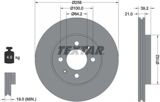 TEXTAR 92165900 Bremseskive