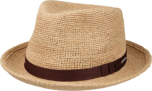 Stetson Fedora Raffia Crochet 57/M, Beige