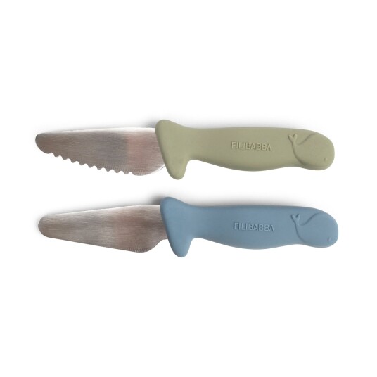 Filibabba Beginner"s cutting knives 2-pack Powder Blue + Green FI-03337