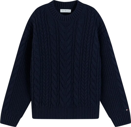 Tommy Hilfiger Heavy Cotton Cable Sweater Navy 152
