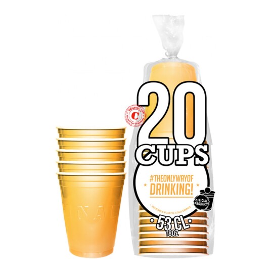 Original Cup Partykopper Plast Gull - 20-pakning Original Cup Partykopper Plast Gull - 20-pakning