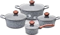 Promise PROMIS Sæt med gryder GRANIT, gryde 16 cm, gryder 20,24,28 brune greb