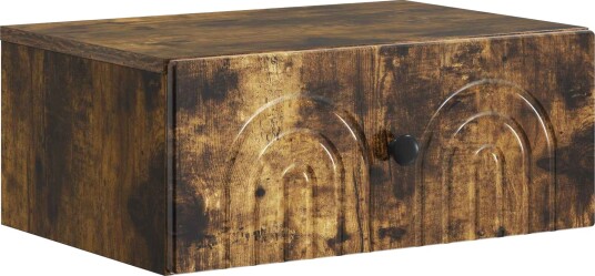  Vegghengt Nattbord Røkt Eik 49 x 34,5 x 20 cm Konstruert tre