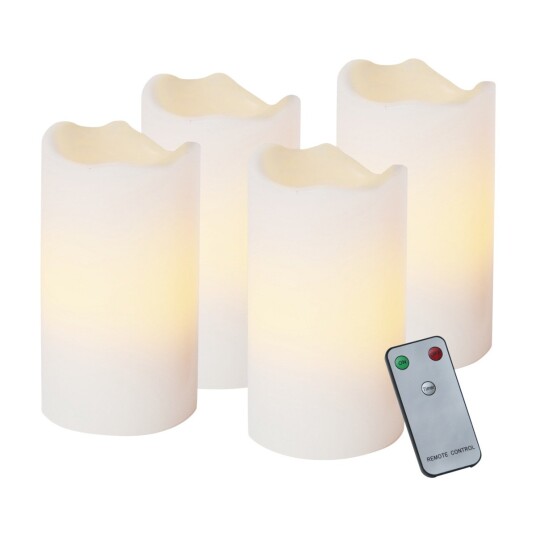 MS Belysning Kubbelys 4-pk hvit m/fjernkontroll - 86081