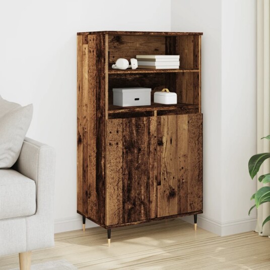 Highboard gammelt tre 60x36x110 cm konstruert tre 8721158445919