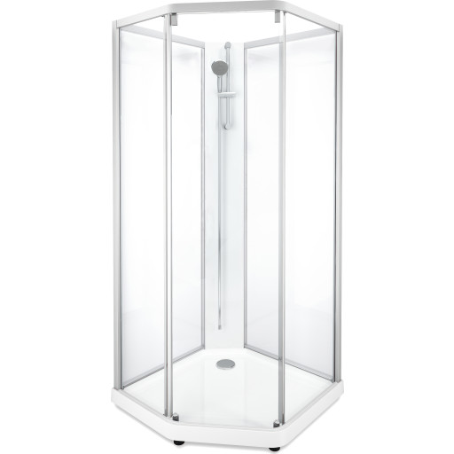 Contura Showerama Classic dusjkabinett, 90x90 cm, alu matt profil, klart glass