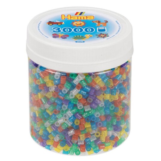 Hama Ironing Beads in Pot Glitter Mix 54 3000pcs