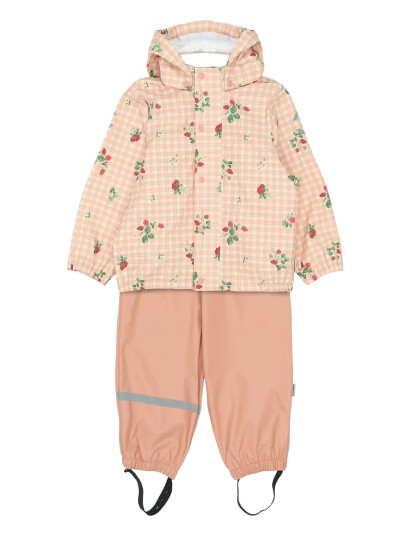 Mikk line Pu Rain Set Aop W. Susp/104 Pink 122