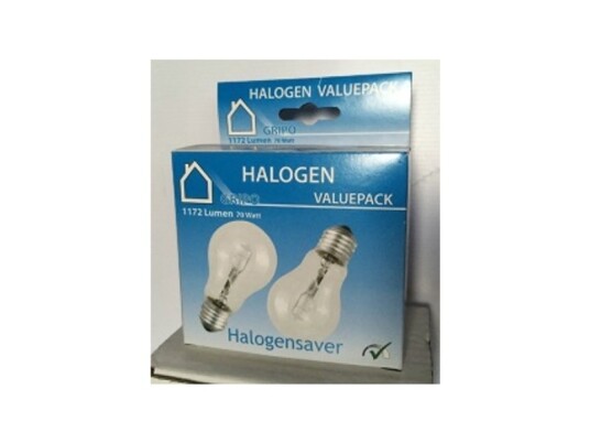 Gripo Halogen Sparepære E27 77W A55 2Stk 1654679